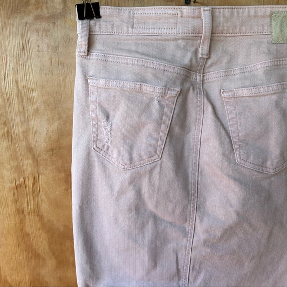 AG Adriano Goldschmied Pink Distressed Denim Mini Skirt - Picture 6 of 16